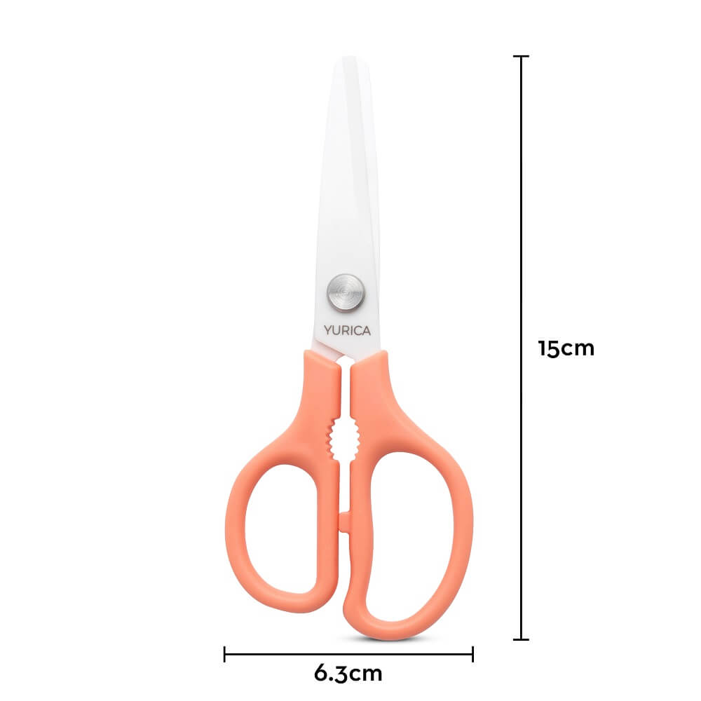 Placid Peach Yurica Anti-Bacterial Ceramic Scissors Measurements