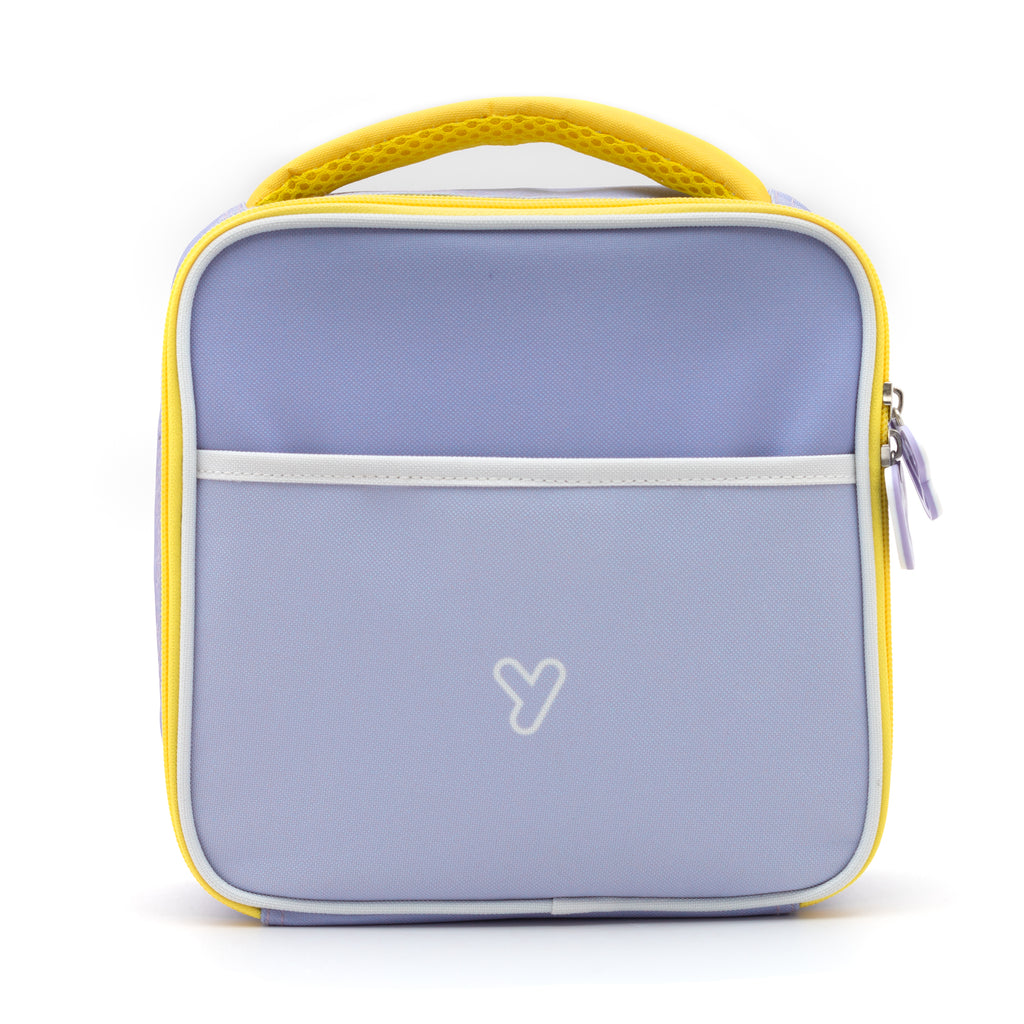 Lavender Yellow Yurica Insulated Lunchbox Carrier Front